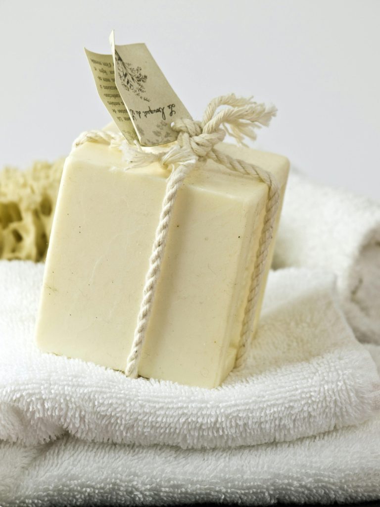 An image of an organic soap wit towel at one of the top spa and wellness hotels in Innsbruck